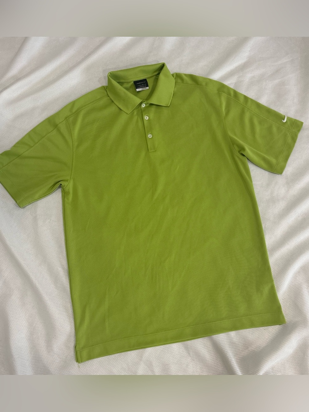 Nike Men’s  Dri-Fit UV Golf Polo Shirt Size Large Bright Green Collared Shirt